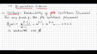 Group Theory 82 Eisenstein Criterion example [upl. by Achorn]