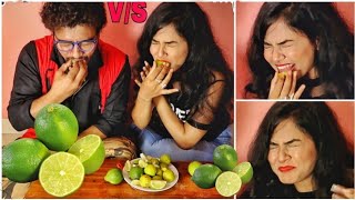 LEMONनींबू 🍋  Eating Challenge Gone खट्टा Sour Nilanjana vs Situ [upl. by Luwana]