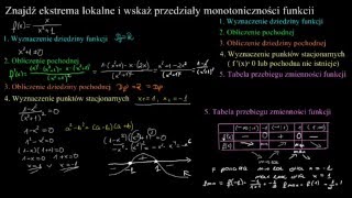 Ekstrema i monotoniczność funkcji jednej zmiennej 2 [upl. by Fessuoy]