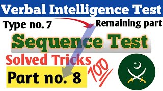 Tricks to solve verbal intelligencesequence test part2 verbalintelligencetest tricks [upl. by Atteras]