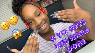 Nail Extension on my 9 YO Daughter  First time getting nails done  Watch me work Lucy Bean [upl. by Yarak]