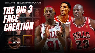 THE BIG 3 FACE CREATION NBA 2K23 DENNIS RODMAN SCOTTIE PIPPEN MICHAEL JORDAN [upl. by Auqenaj549]