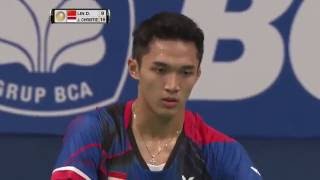 BCA Indonesia Open 2016  Badminton R16 M4MS  Lin Dan vs Jonatan Christie [upl. by Aynad]