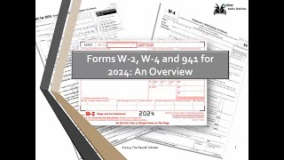 Form W2 Form W4 and Form 941 for 2024 An Overview [upl. by Leuneb93]