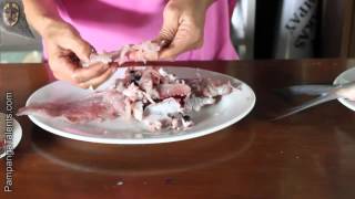 Filipino dish  How to prepare a Bangus for milk fish Sisig deboning [upl. by Lottie]