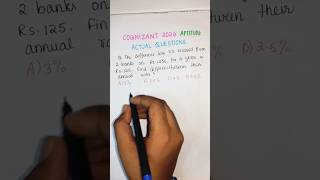 Cognizant Aptitude 2024 actual questions solved simpleinterest subscribers shortsfeed cognizant [upl. by Cheke]