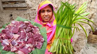 New Way Village Cooking Arum Lobe Mutton Recipe Kochur Loti Khashir Gosto Ranna QUICK Mutton CURRY [upl. by Orabla672]