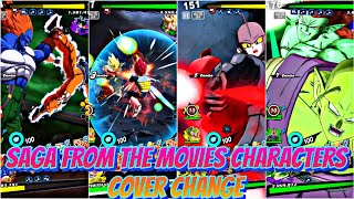 SAGA FROM THE MOVIES CHARACTERS COVER CHANGE ANIMATIONS 🔥 IN DRAGON BALL LEGENDS [upl. by Gnouv]