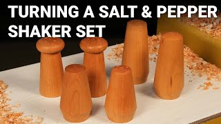 Turning a Salt and Pepper Shaker Set  Woodturning Demo [upl. by Ayotan]