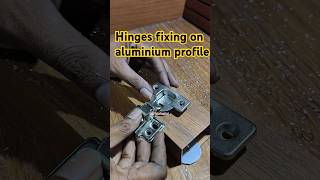 Hinges fixing on aluminium profile perfect hole making for hinges shortsfeed fabrication [upl. by Eleirbag153]