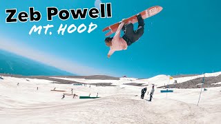 Zeb Powell Snowboarding at Mount Hood On A 203cm Board [upl. by Bakeman]