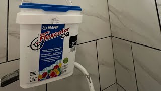 Bathroom Tile grout homeowner review Mapei Flexcolor CQ grout [upl. by Ettezzus612]