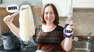 Natural Dye Basics  How to scour wool yarn protein fibre  Last Minute Laura [upl. by Anbul]