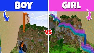 Building the BEST WATER SLIDE  BOY vs GIRL Build Battle [upl. by Ahsetal879]