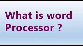 What is word Processor in UrduHindi [upl. by Ailima]