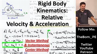 Rigid Body Kinematics Relative Velocity amp Acceleration  Instantaneous Center of Zero Velocity [upl. by Branen410]