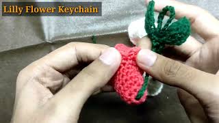 Crochet Lily Keychain Tutorial Add a Touch of Floral to Your Keys [upl. by Aienahs]