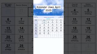 Kalender Jawa April 2025 kalenderjawa [upl. by Aikimat634]