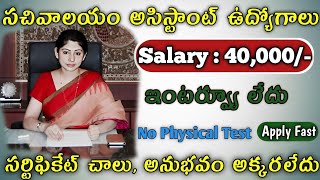 సచివాలయ అసిస్టెంట్ ఉద్యోగాలు వచ్చేసాయి  Latest Govt jobs in telugu  BIS Jobs 2024 free Job Search [upl. by Neelrac]