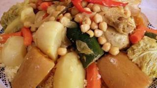 Couscous with Vegetables Recipe  video with my Grandmother  CookingWithAlia  Episode 99 [upl. by Olumor]