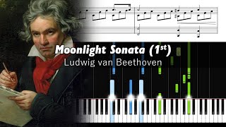 Beethoven  Moonlight Sonata 1st Movement  Piano Tutorial with Sheet Music [upl. by Selinski701]