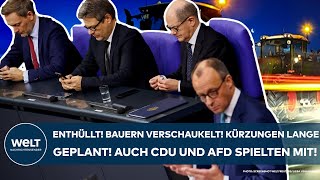 DEUTSCHLAND Enthüllt Bauern verschaukelt Kürzungen lange geplant  auch CDU und AfD spielten mit [upl. by Eislehc986]