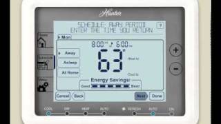 How to Program a Hunter® Five Minute Thermostat Model 44905 [upl. by Uzia453]