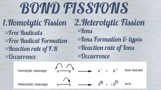 Fissions  Organic Chemistry  Homolytic Fission  Heterolytic Fission  Org Lec 01  P 03 [upl. by Odin]