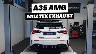 Mercedes A35 AMG  Milltek Secondary Downpipe Before amp After Sound [upl. by Ecenaj]