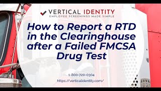 FMCSA Clearinghouse How to Report a Return to Duty Drug Test after a Positive Drug Test [upl. by Aisha]