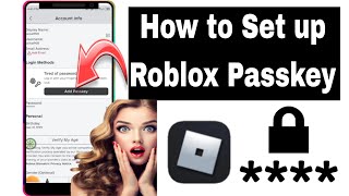 How to Add Passkey on Roblox 2024  How To Set Up Passkey In Roblox [upl. by Tory349]