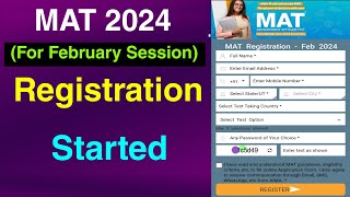 MAT 2024 Registration Started  How to Fill the application form Details Application [upl. by Refenej]