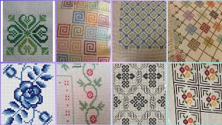 Floral cross stitch Hand embroidery thick cotton  Beautifull Hand cross stitch [upl. by Trembly952]