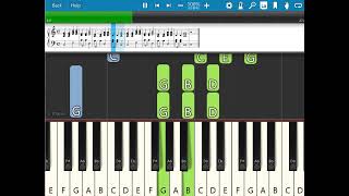 C F Bdim Em Am Dm G C piano chords Synthesia for Nate [upl. by Nemlaz472]