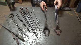 Introduction to tong making part 1 flat stock tongs without tongs  drawing out by hand [upl. by Doreg]