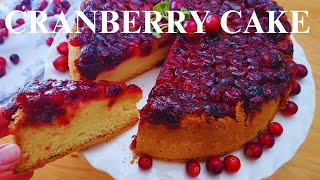 Delicious upsidedown Cranberry Cake Recipe [upl. by Zebadiah]