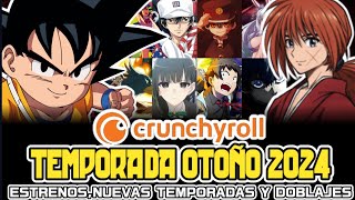 CRUNCHYROLL Temporada Otoño 2024 NUEVOS ANIMES Y NUEVOS DOBLAJES CONFIRMADOS   RAVEN VIDEOS [upl. by Ynaitirb666]