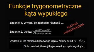 Funkcje trygonometryczne kąta wypukłego matma podstawowa [upl. by Elfie]