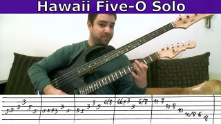 Guitar Tutorial Hawaii FiveO  Solo w TAB [upl. by Butterfield933]