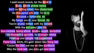 Eminem  Venom Rhyme Scheme [upl. by Rehpotsihrc]