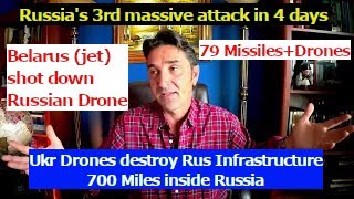 Heavy Russian attack on Ukr Ukr drones hit 700 miles inside Rus Belarus jet downs Russian Drone [upl. by Esiuqram590]