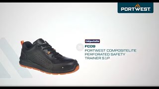 Portwest FC09  Portwest Compositelite Perforated Safety Trainer S1P  EN [upl. by Dnalyar]