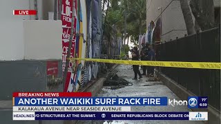 Another Waikiki Surf Rack Fire is under investigation [upl. by Llenyaj]