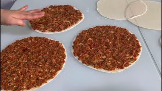 ❗️İNANILMAZ❗️Evde Çıtır LAHMACUN Tarifi 💯LAHMACUN içi Puf Noktalarıyla Müthiş LEZZET 👌lahmacun [upl. by Sokil]