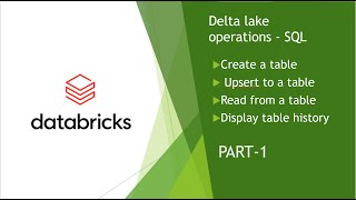 Databricks Delta lake operations SQL PART1 [upl. by Lednyc]