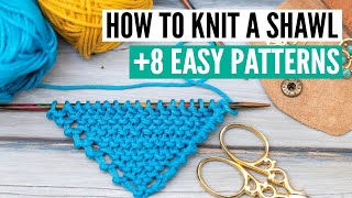 Easiest Knit Shawl Pattern  For Beginners Knit Your First Shawl  Sonder [upl. by Ailefo]