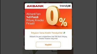 Akbank 0 faizli kredi nasıl alınır [upl. by Adnawyt]