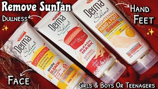 Remove suntan  Skin lightening  Derma shine skin Lightening bleach mask  Hand and foot care [upl. by Arutak]