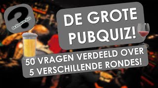 DE GROTE PUBQUIZ  Met 50 vragen  En geheel GRATIS [upl. by Aivull]