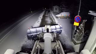 This years first snow Cat 972m xe Wheel Loaders plowing snow and sanding [upl. by Hanimay176]